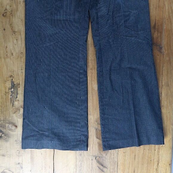 PANTOLOGY BLACK WITH WHITE & BLUE PINSTRIPE BUSINESS WORK PANTS SIZE 6 - Picture 6 of 8